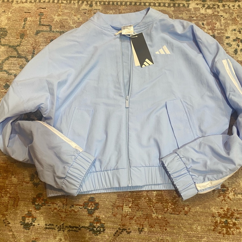 NWT Adidas Women's Light Blue Track Jacket - Picture 2 of 5